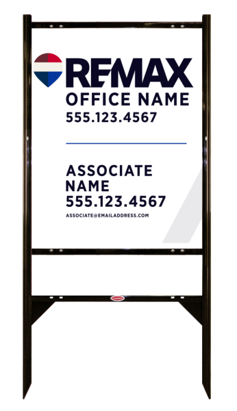 Reflective Angle Iron Frame and Associate Name Sign Unit, 30h x 24w, Steel